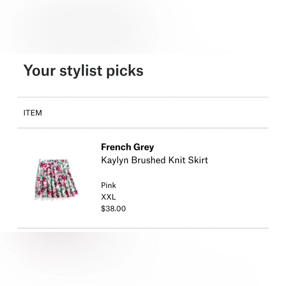 French Grey Floral Skater Skirt - XXL - Picture 5 of 5